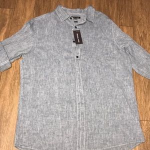 Michael Kors Long Sleeve Button Up Grey Chambray
